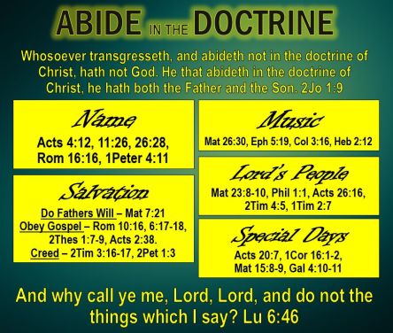 Are you living in the Doctrine of Christ?